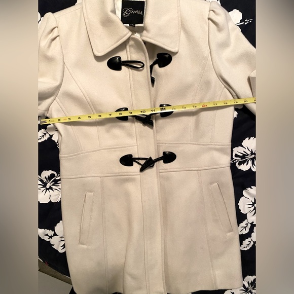 Guess Winter White Wool Toggle Coat L - Picture 14 of 15